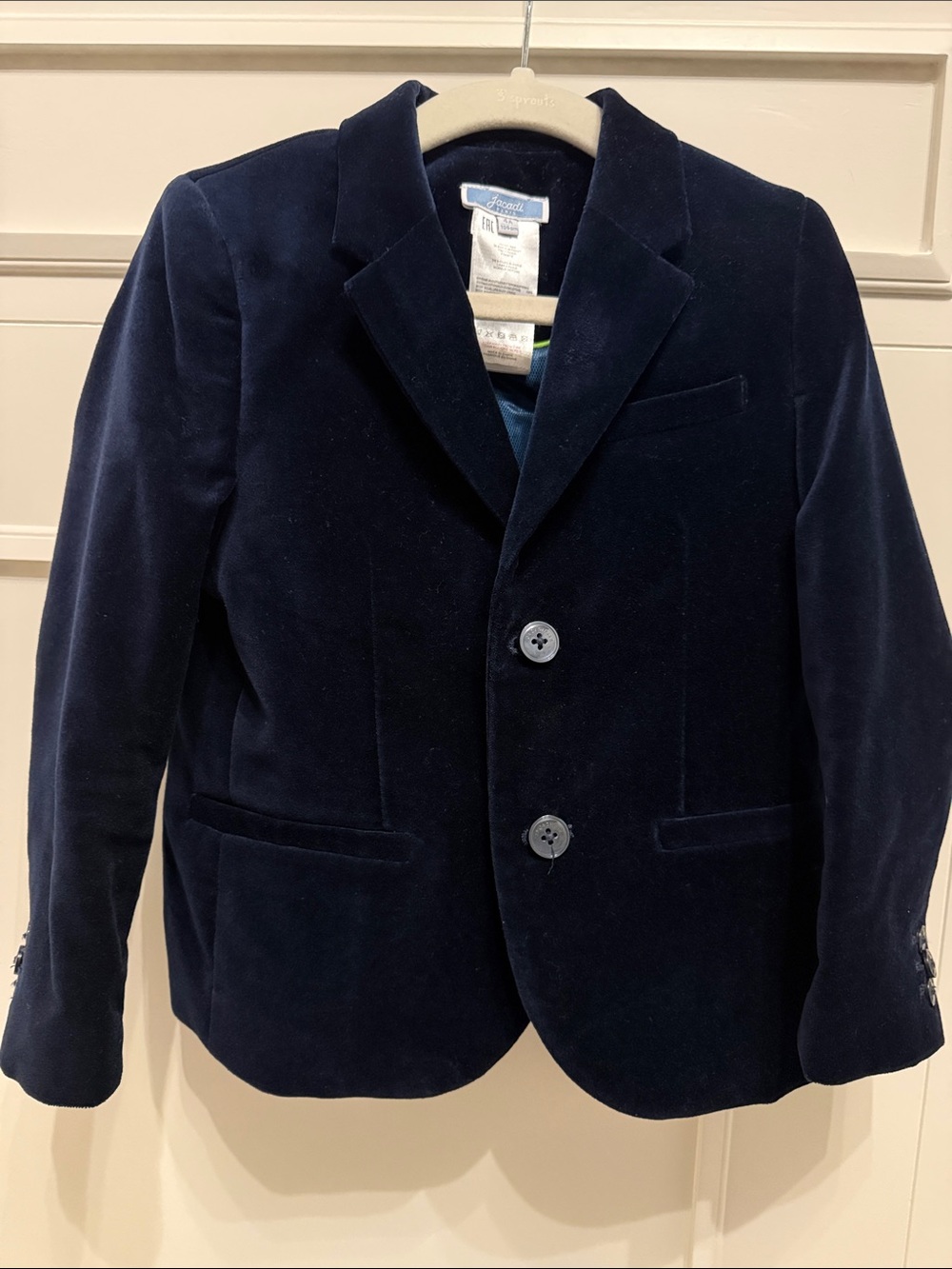 Jacadi Boy Navy Velvet Blazer